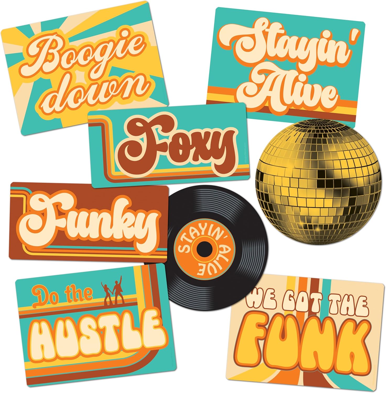 1970s Disco Plastic Photo Booth Signs