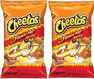Her Flavour Cheetos Flaming Hot Crunchy | American Snacks | Crisps | One Chip Challenge | US Import | Gluten Free | Pack of 2 Large, 435.6 grams