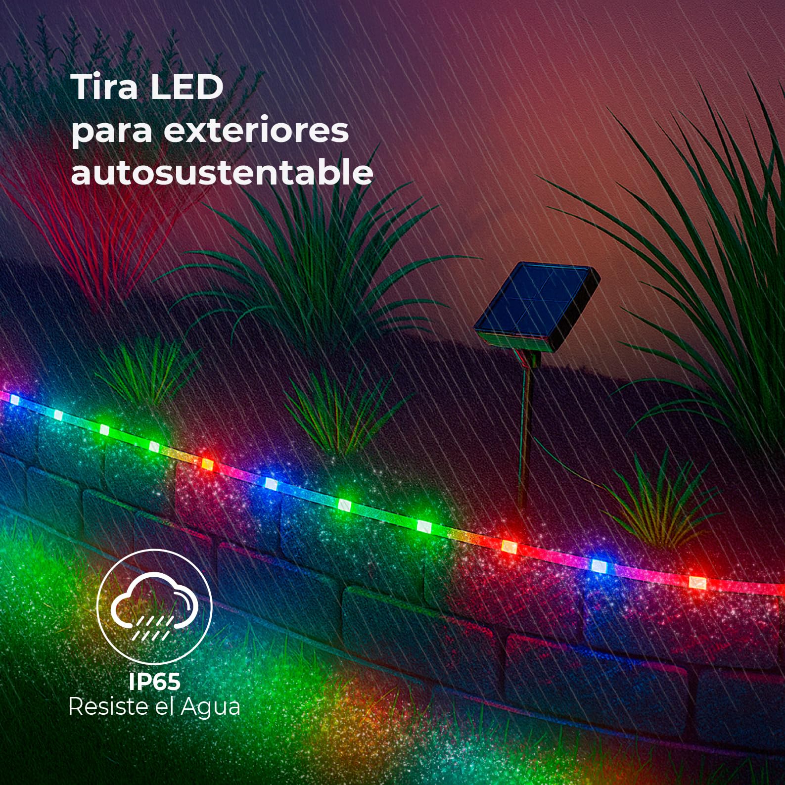 LED ATOMANT 2x Rotolo 5m Striscia Luce LED Solare RGB Esterno IP65