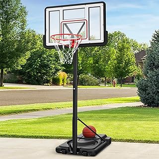 Best Choice Products 10ft Regulation Basketball Hoop, 7.5-10ft Height Adjustable Outdoor Goal w/Shock Absorbent Rim, Base ...