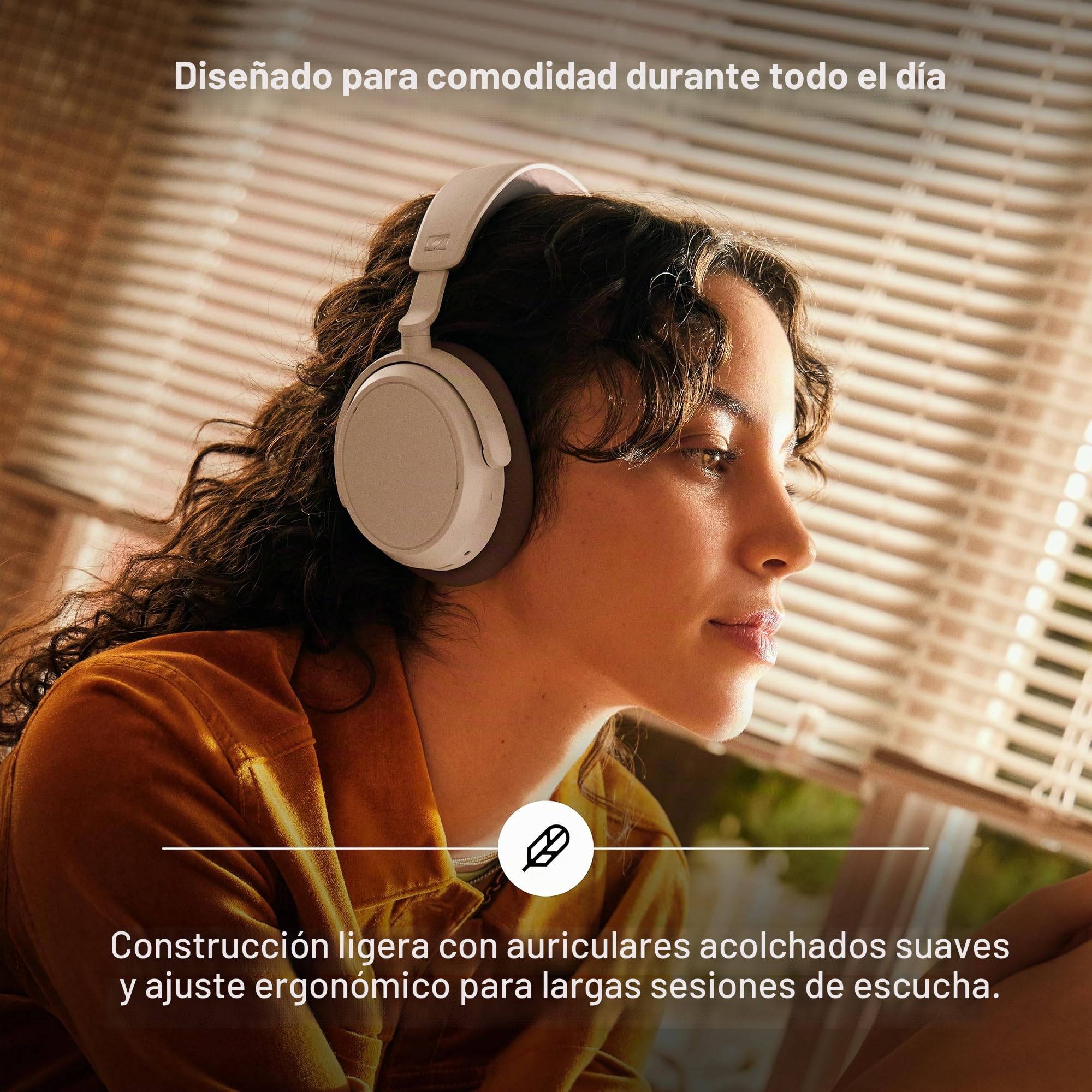 Sennheiser ACCENTUM Plus - Auriculares Bluetooth inalámbricos, función de Carga rápida, batería de 50 Horas de Tiempo de reproducción, ANC híbrido Adaptable, Color Blanco