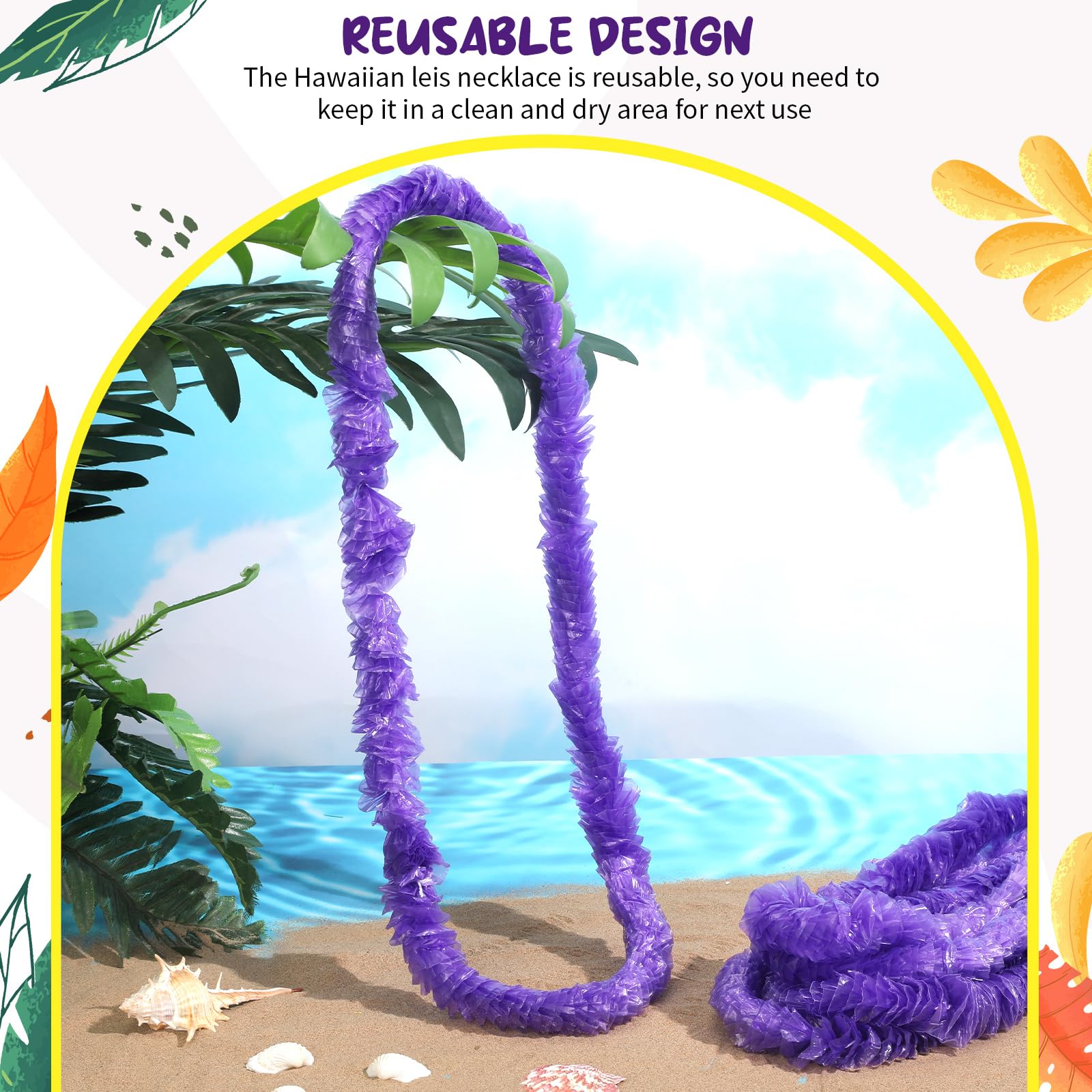 Leis hawaiano a granel de plástico Lei Luau decoraciones de fiesta hawaiano collar de flores tropicales Leis collares florales collares de flores Lei collares para hawaiano Luau fiesta de verano