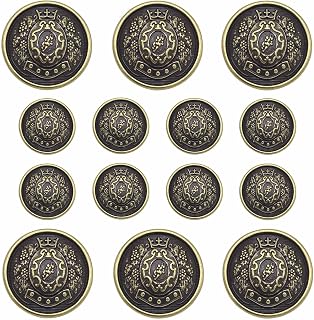14 Pieces Antiqued Bronze Blazer Buttons, 15mm 23mm Metal Buttons for Blazers, Suits, Coats, Jackets