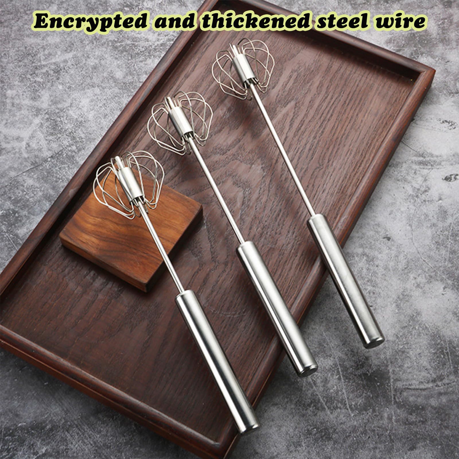 Fouet En Acier Inoxydable, Fouet Semi-automatique Pour Mélanger, Fouetter, Battre Et Mélanger (35,6 Cm