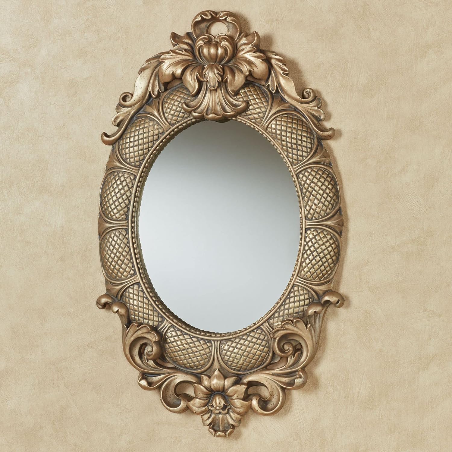Touch of Class Calissa Oval Vintage Wall Mirror Satin Gold | Victorian Style Decor for Bedroom, Living Room, Bathroom
