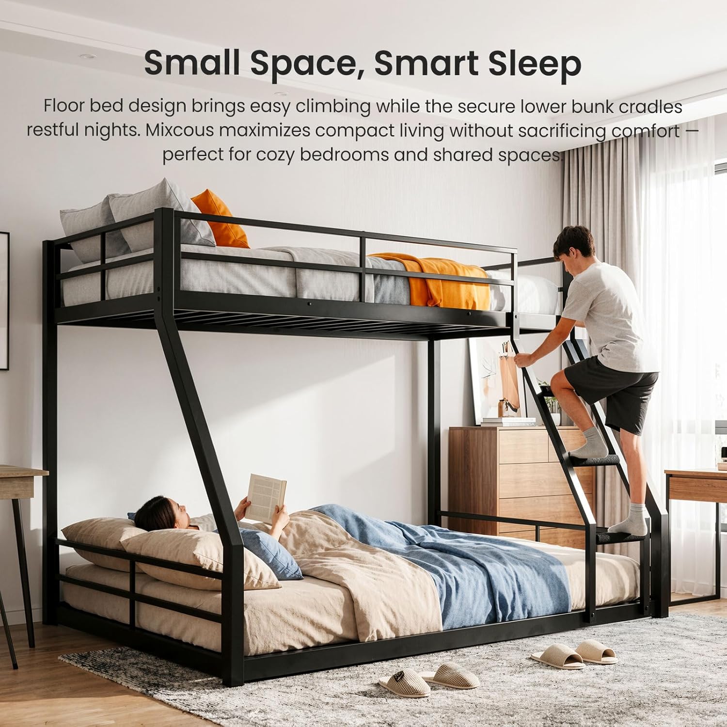 Under-bed clearance for storage and cleaning