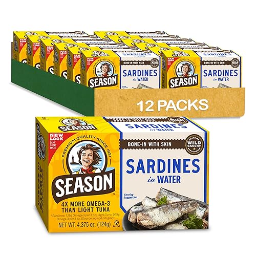 Vista 16 de Season Sardinas en aceite de oliva virgen extra, capturadas en la naturaleza, ligeramente ahumadas, 0.81 onzas de proteína, bocadillos Keto, más