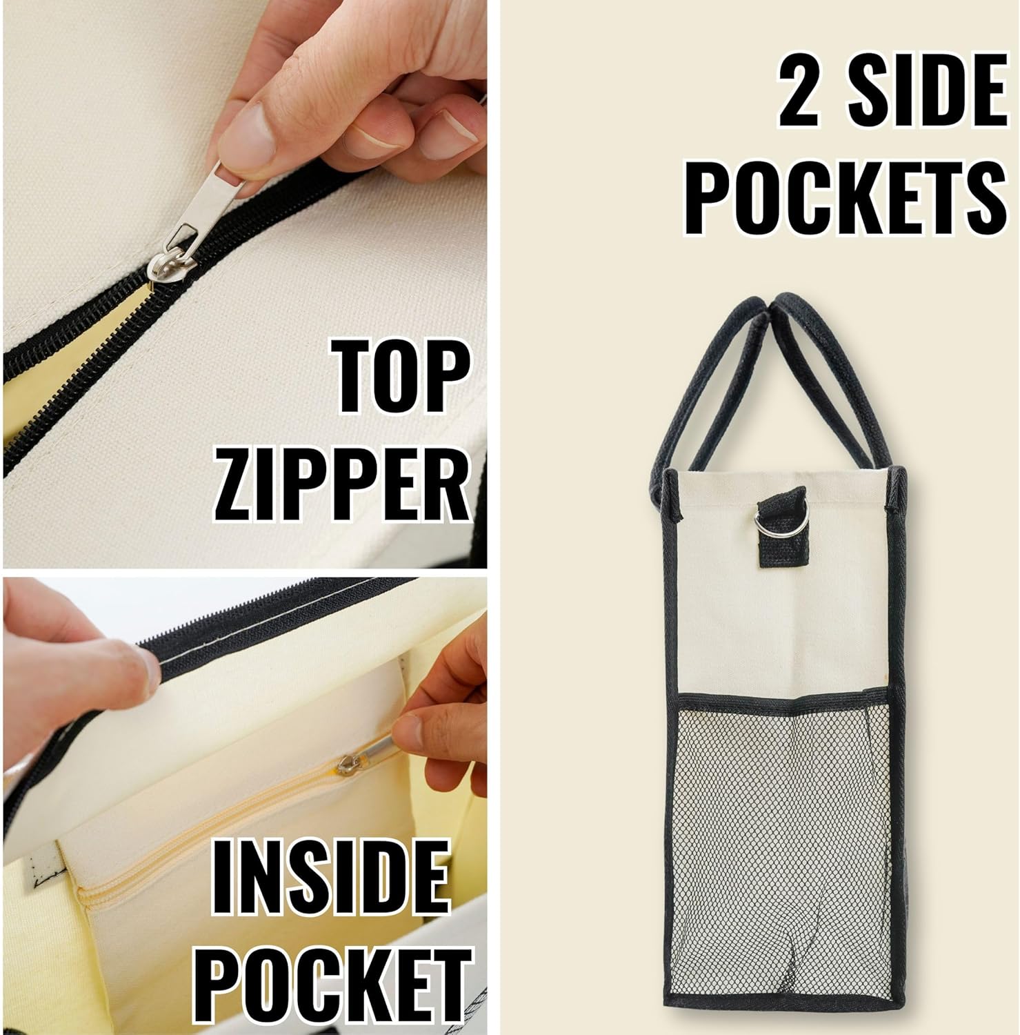 InnoBeta Chess Gifts for Women, Funny Canvas Tote Bag for Friends, Coworkers, Bag with Zipper & Shoulder Strap for Birthday, Important Chess Stuff