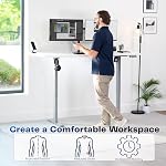 VIVO Reclaimed Wood 71 x 30 in Standing Desk, DESK-KIT-1G7W | Electric, Holds 220 lbs, Sit Stand, Height Adjustable, Extra Deep Table Top, Memory Presets, 1B Series, Gray Frame