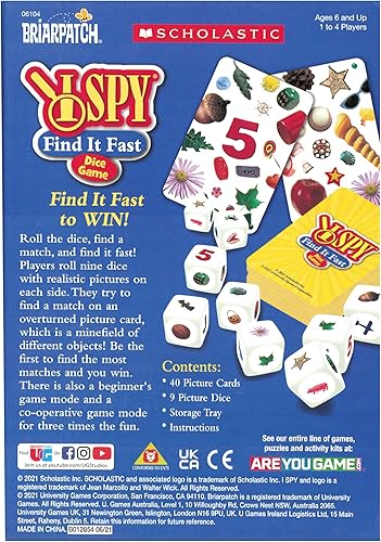 Miniatura 4 de Briarpatch I SPY Find It Fast Game - un juego inmersivo de I SPY para mayores de 6 años  Acción rápida con dados, acertijos, coordinación mano-ojo y