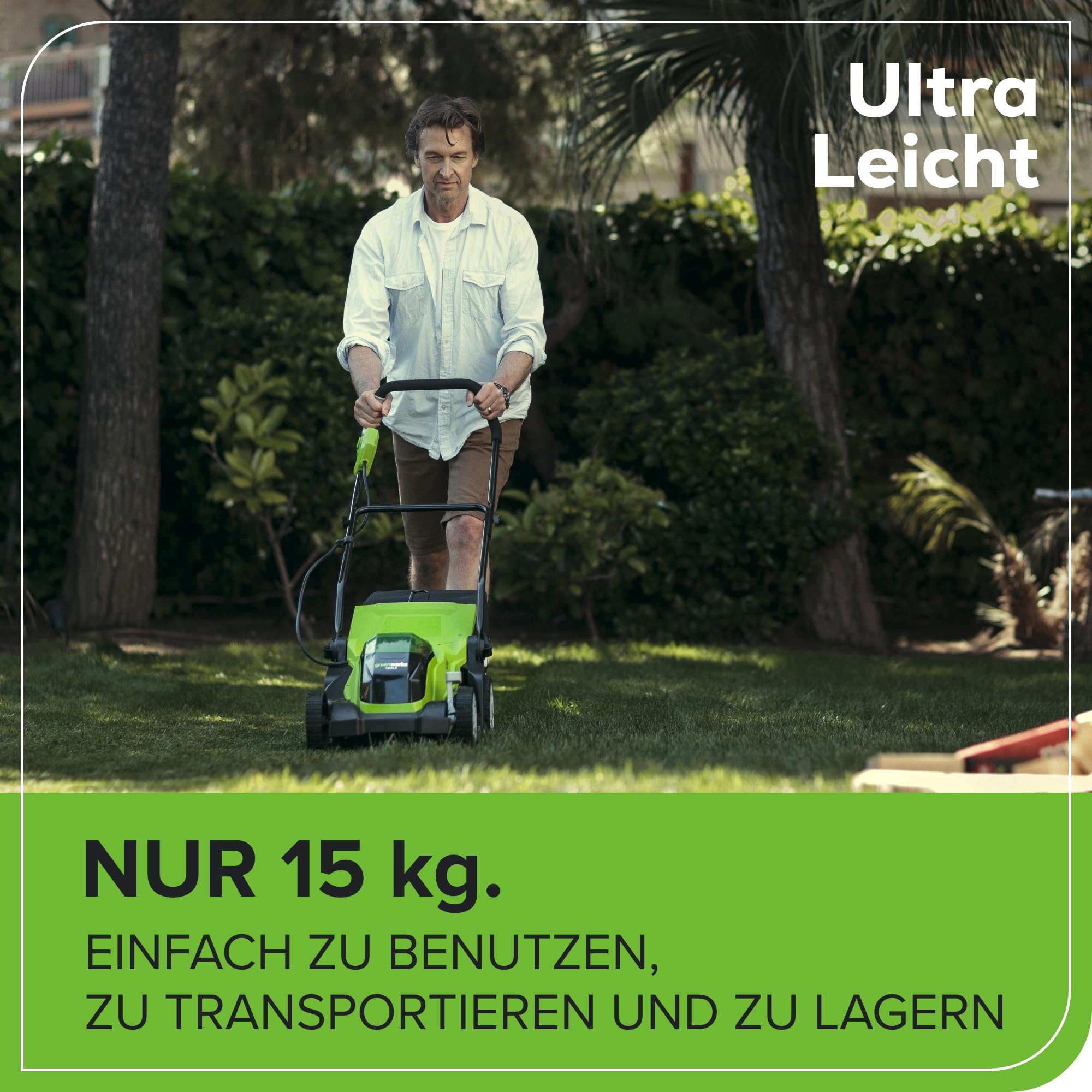 Greenworks G40LM35K2X Kosiarka Akumulatorowa do Trawników do 400m², Szerokość Koszenia 35cm, Torba 40L PLUS Dwie Baterie 40V 2Ah i Jedna Ładowarka