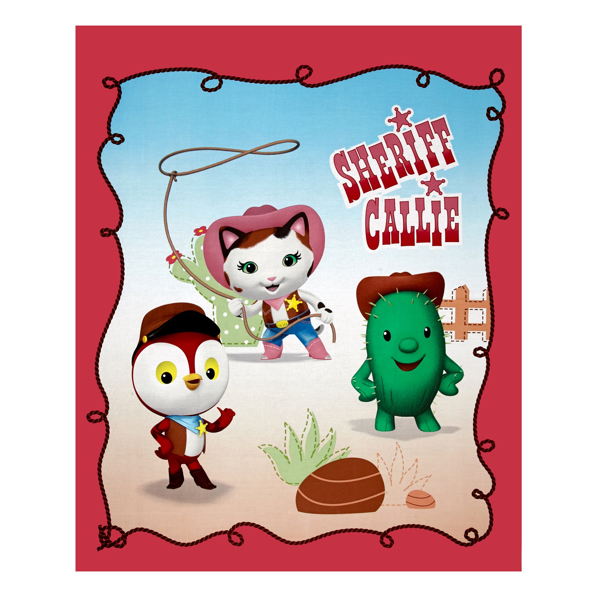 E.E. Schenck Disney Sheriff Callie 36 in. Panel Coral Fabric