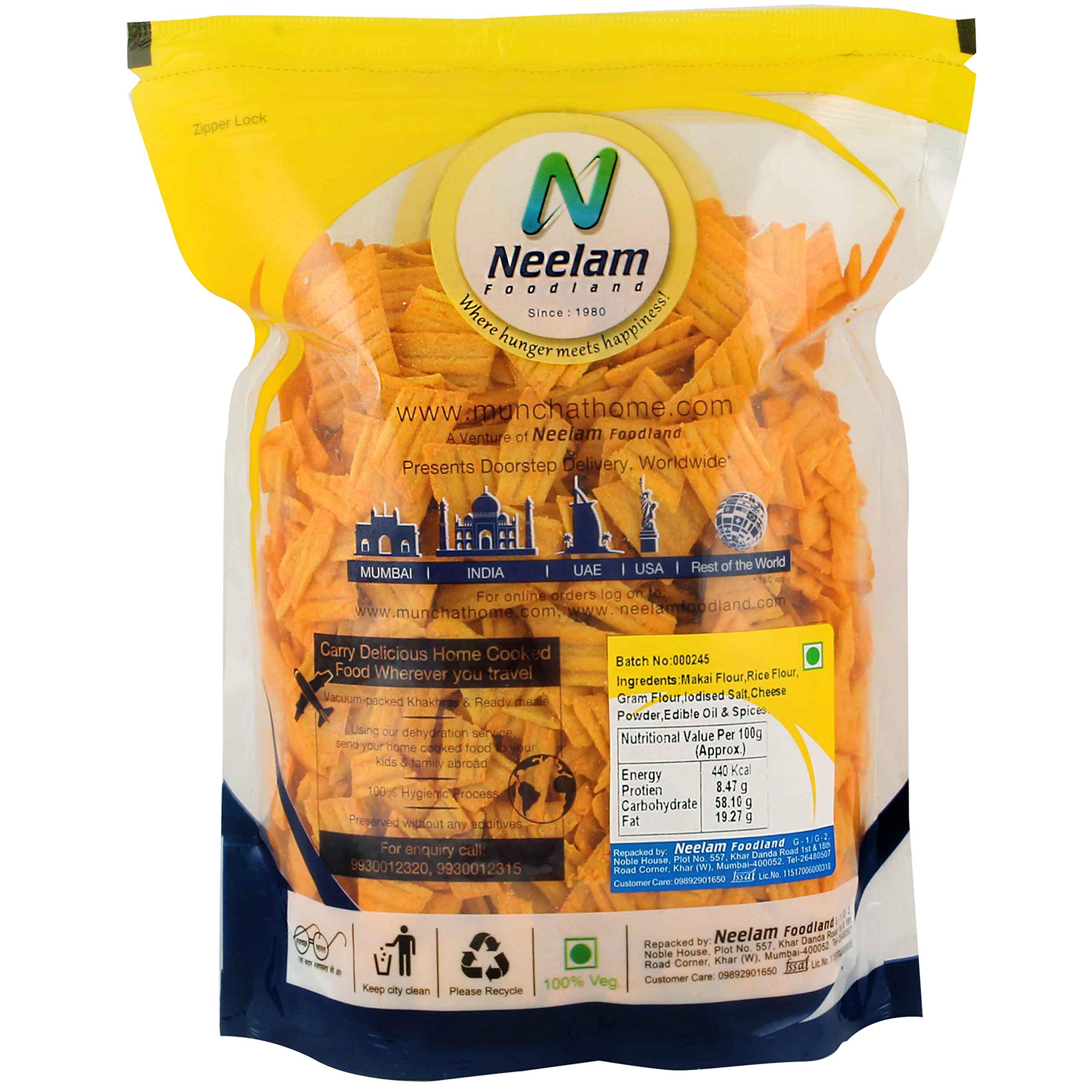 Neelam Foodland Special Corn Chips Cheese, 400g - Image 2 thumbnail
