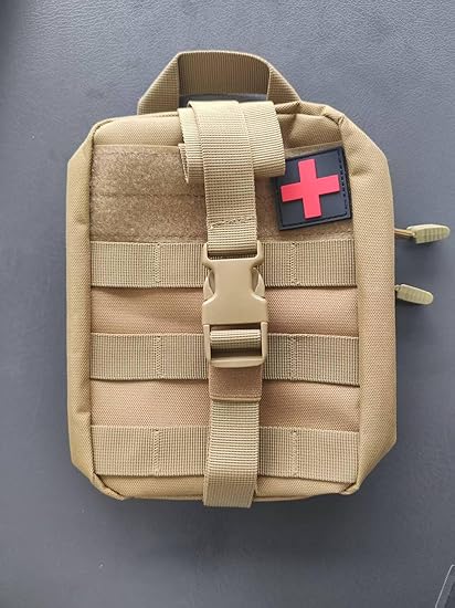 Pulox IFAK Pouch - Tactische eerstehulpbuidel leeg, Molle-compatibele trauma-kit met klittenband, Medische Rip-Away EHBO-uitrustingstas