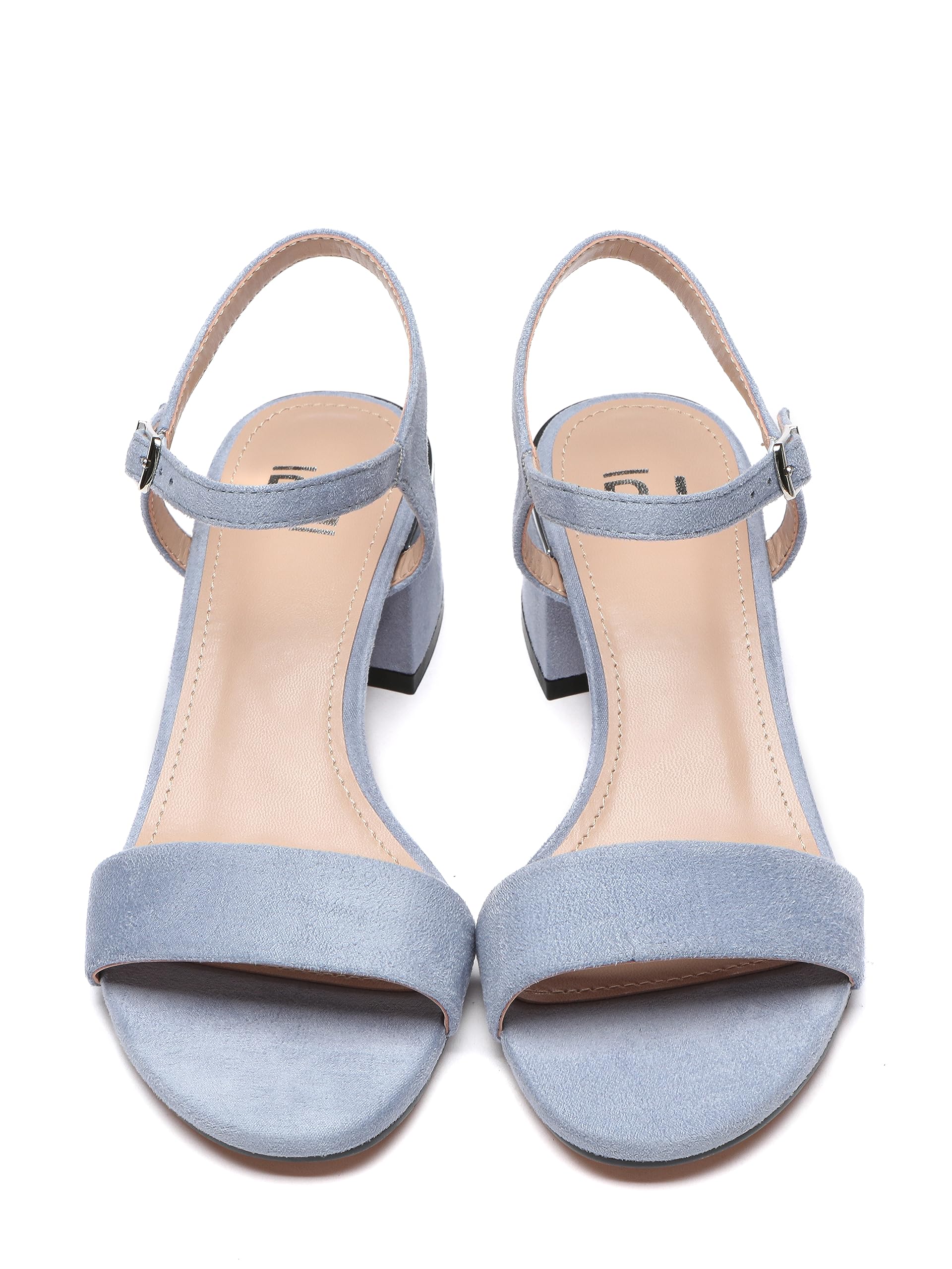 Sandalen Damen, Sandalen mit Riemchen, Schwarz/Grün/Blau/Mint/Weiß/Beige, Riemchensandalen, Sandaletten mit Absatz, 5 cm Blockabsatz, Kunstleder/Wildlederimitat, C553-K1781-12