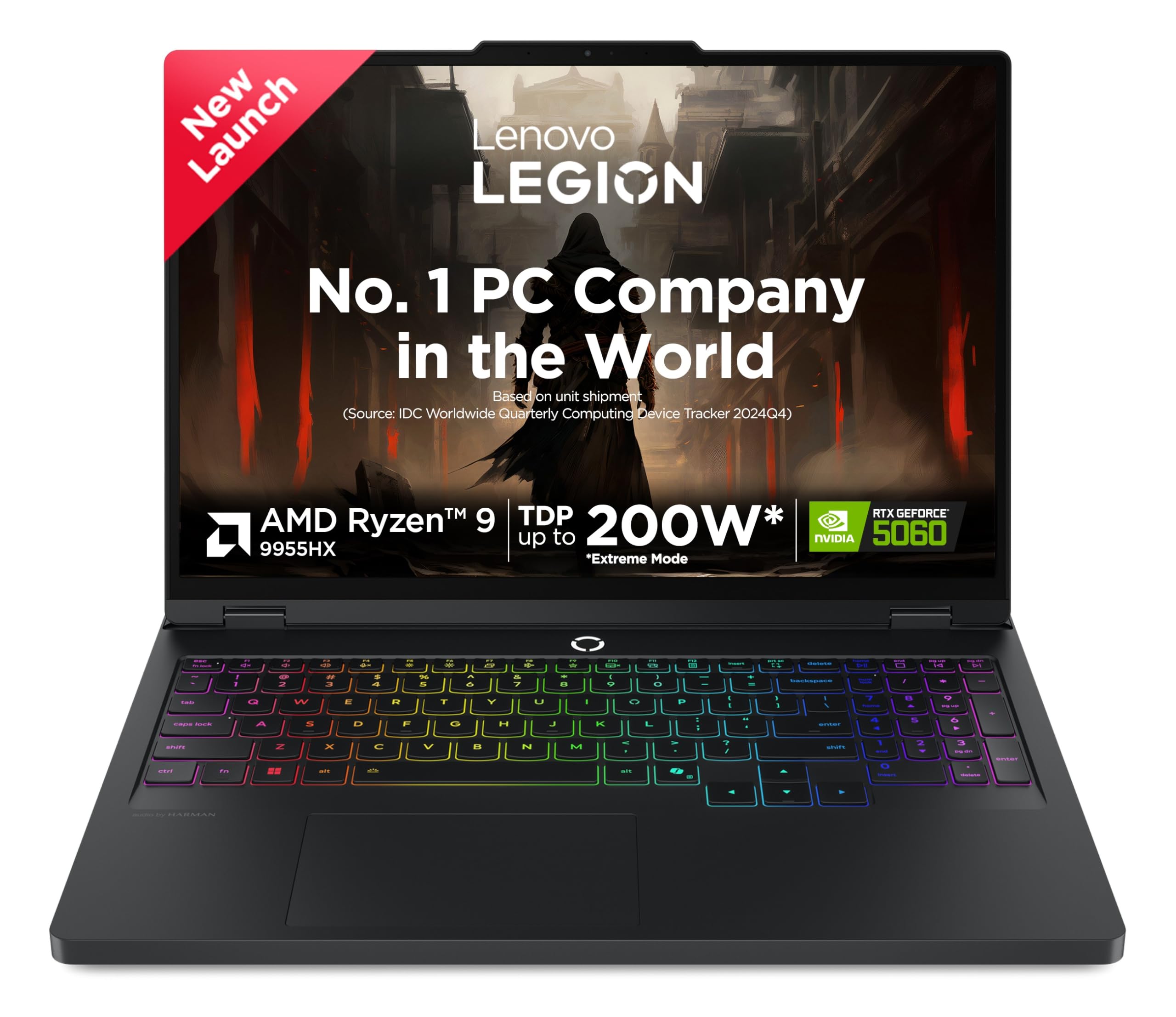 Lenovo Legion Pro 5 2025 AMD Ryzen 9 9955HX | NVIDIA RTX 5060 8GB (32GB RAM/1TB SSD/WQXGA OLED/165Hz/16 (40.6cm)/Windows 11/Office 2024+AI Now/Black/2.3Kg), 83F2004CIN AI Powered Gaming Laptop