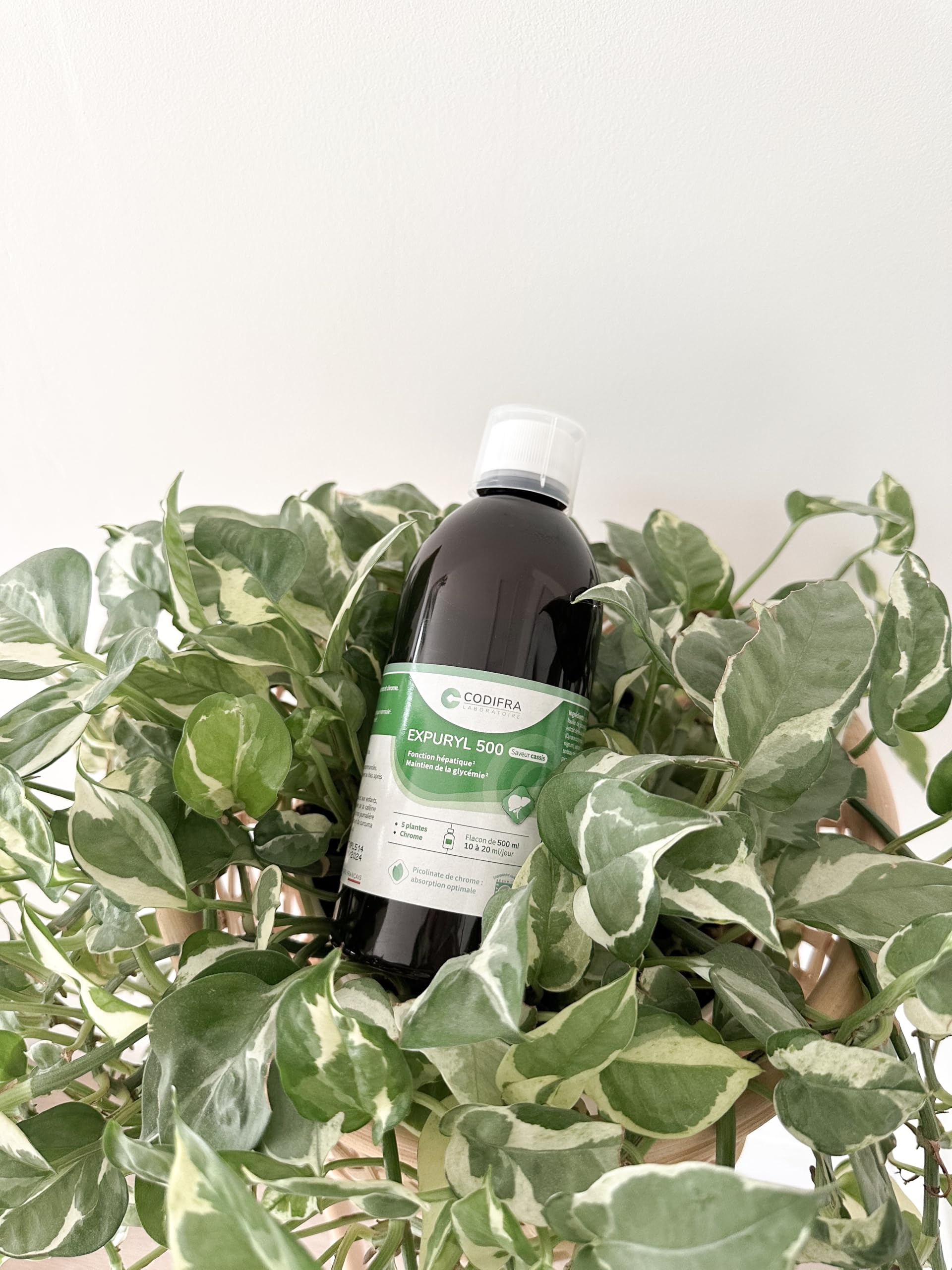 Codifra - Expuryl, Complément Alimentaire Confort Digestif, Phytodraineur et Détox Naturel - Artichaut, Pissenlit, Curcuma, Thé Vert, Chrome - Fabrication Française - Goût Cassis - 500 ml
