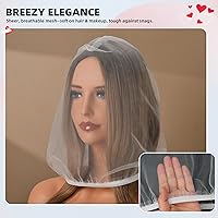 Vista 4 de Oversized Makeup Protector Hood, Guards Hair & Makeup While Dressing, Nylon Chiffon, Reusable, Zip Closure, Machine Washable