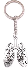 H-Customs Lung Breathing Smoker Keyring Pendant Silver Metal