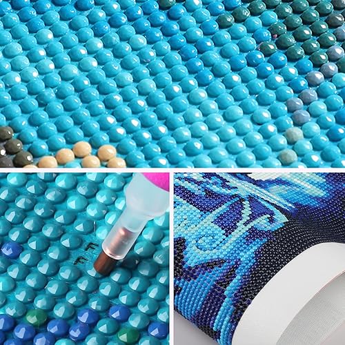 Miniatura 5 de SENQAO Kits de pintura de diamantes de gnomo para adultos, kits de arte de diamantes de Navidad 5D para principiantes, pintura de diamantes de gnomo