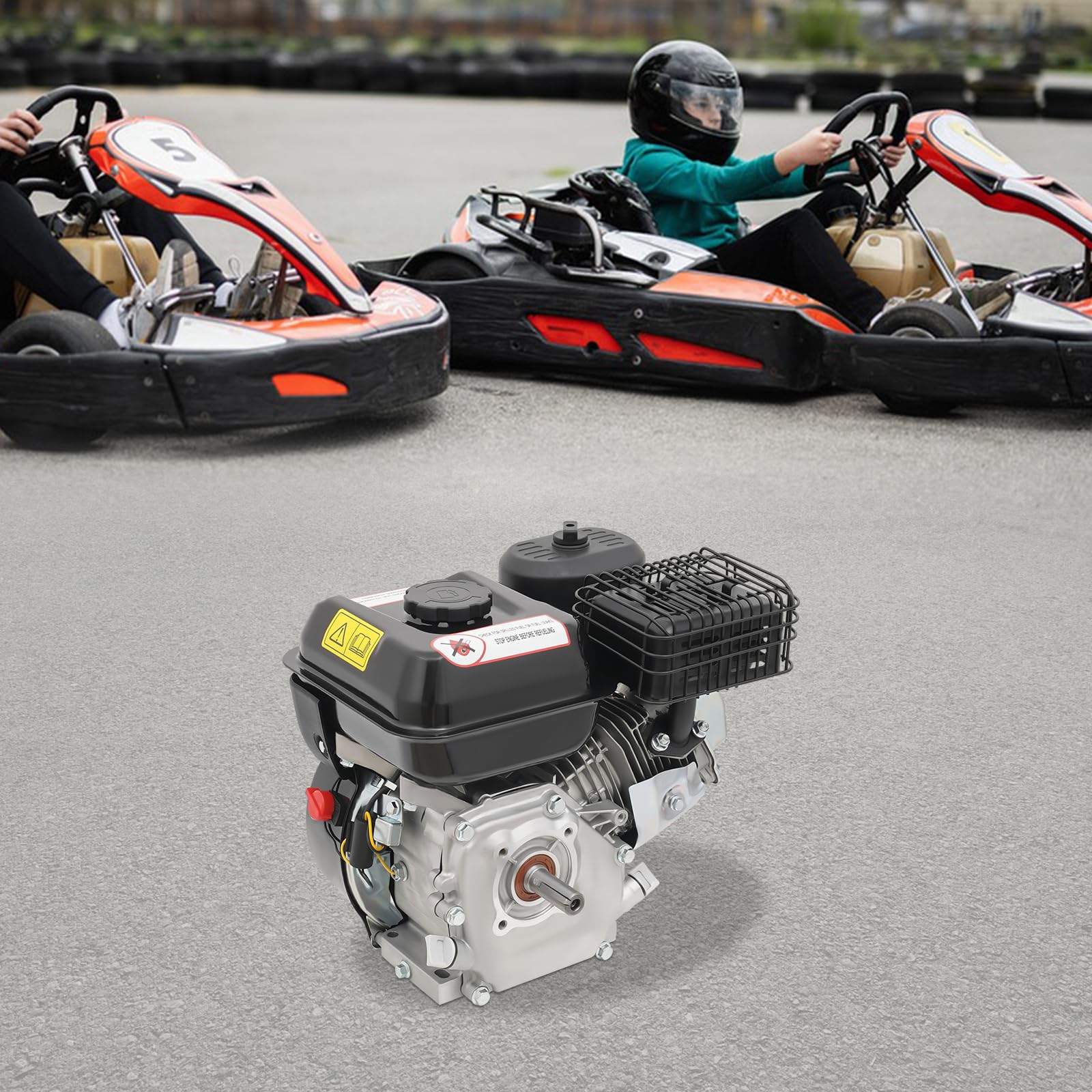 Motor de 4 tiempos de 7,5 CV de 212 cc – Potente motor de gasolina monocilindro con depósito de 3,6 L 3600 rpm para cortacésped, karts, bombas de agua y equipos de construcción