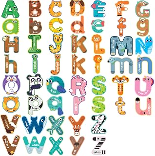 Fridge Magnets for Toddlers 1-3, Baby Easter Basket Stuffers, 52PCS Alphabet Magnets, Magnetic Alphabet Letters, ABC Magnets for Toddlers 1-3 Refrigerator, Valentines Day Gifts for Kids