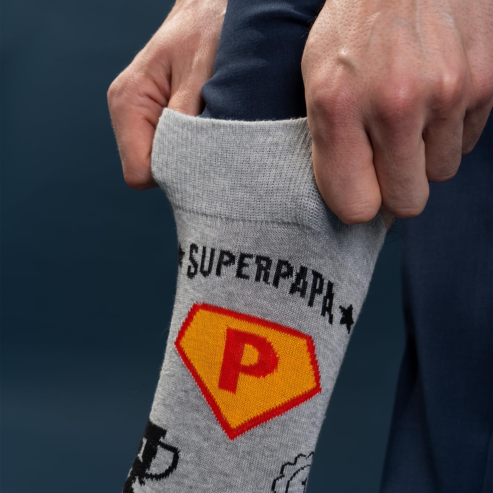 soxo Super Papa Chaussettes Homme Fantaisie Cadeau Drole Chaussette Cadeaux Hommes Ensembles 40-45