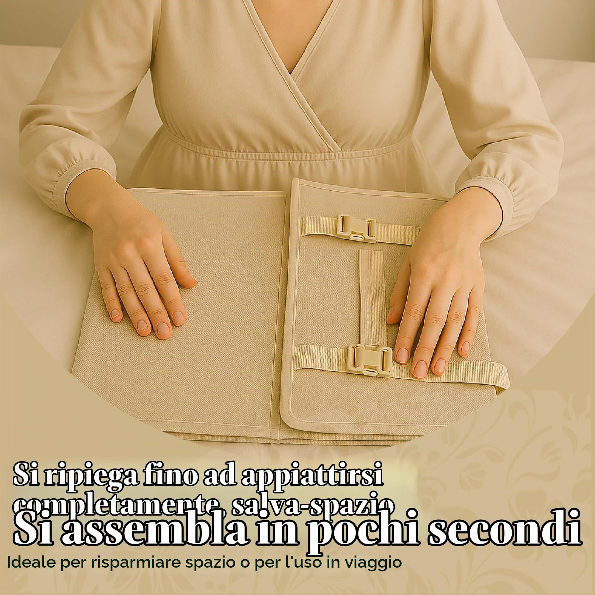 HANGERWORLD Scatola per Vestiti 50x80x20cm in Tessuto Traspirante Avorio con Coperchio per Abito Sposa