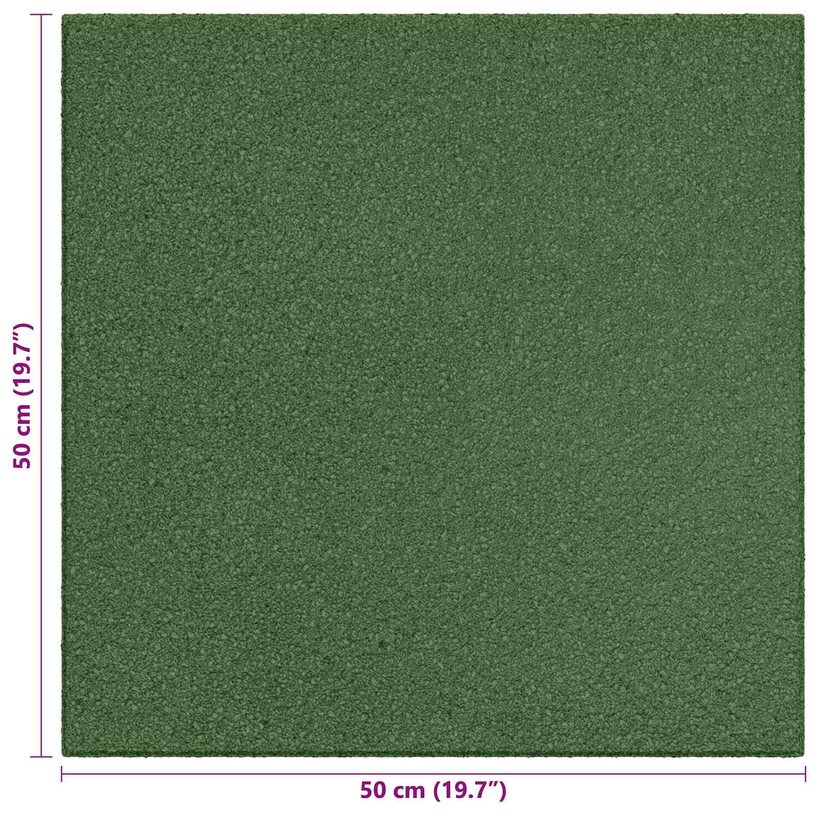 Fallschutzfliesen 6er Set Grün 50x50x3 cm Gummi Fallschutzmatte für Garten Spielplatz stoßdämpfende Bodenmatte Outdoor