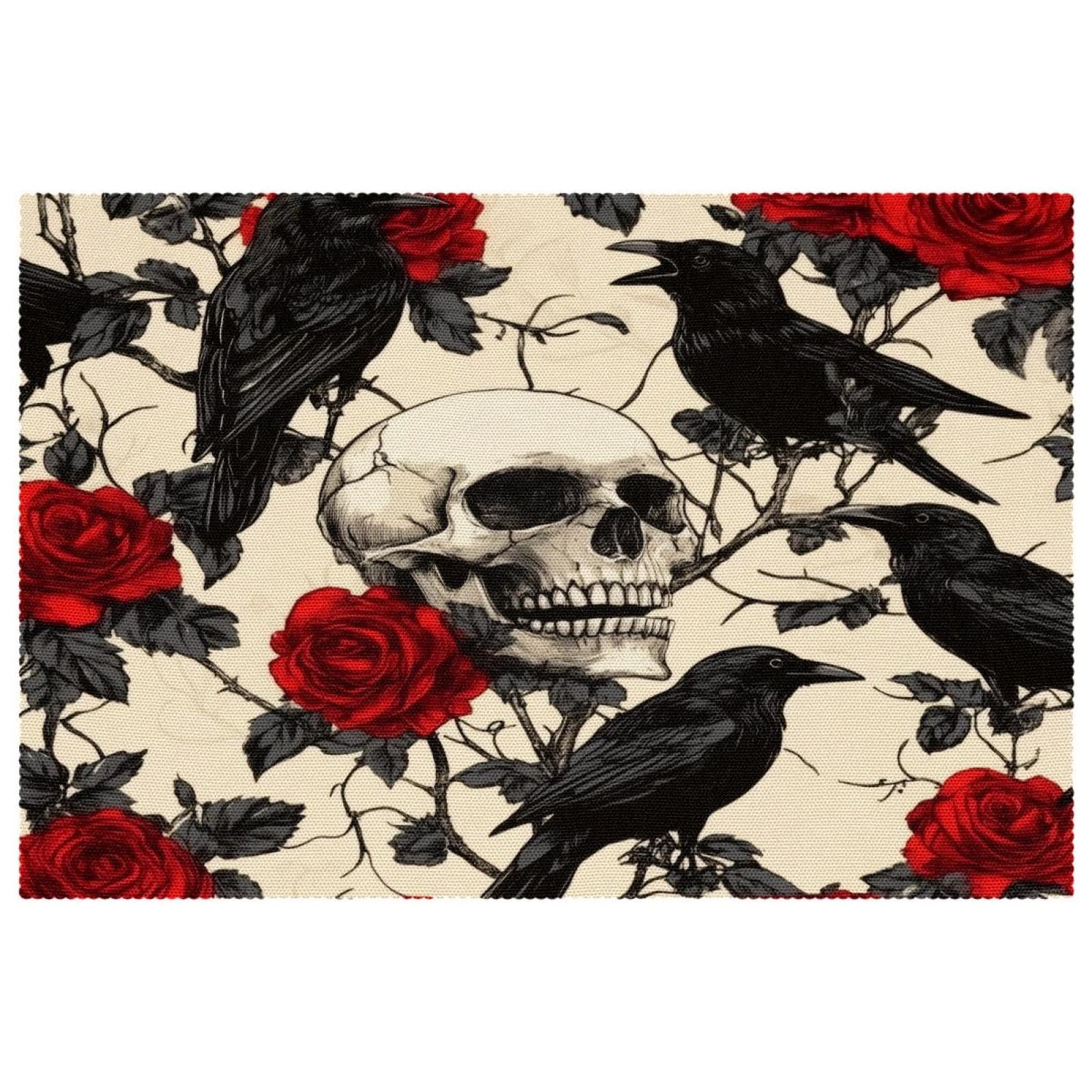 Set de table corbeaux et roses pour protéger votre table des taches et brûlures