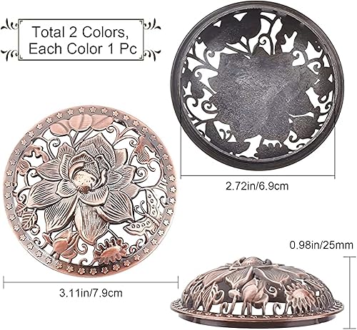 Miniatura 2 de GORGECRAFT 1 funda para vela, cubierta de velas perfumadas de loto, cubierta de flores, tapa de frasco, velas de aleación roja, fundas de sombra