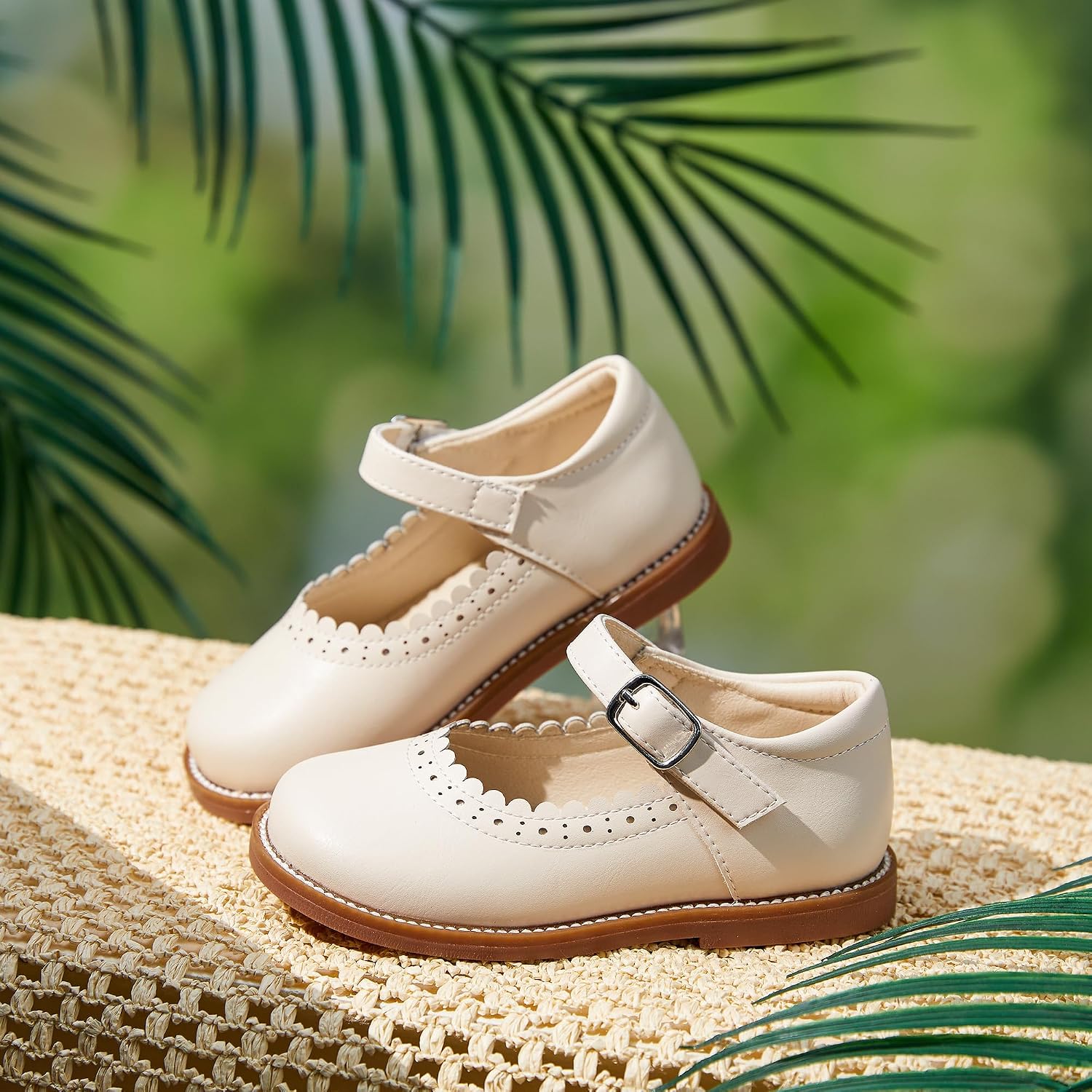 Felix & Flora Toddler Little Girl Mary Jane Dress Shoes - Ballet Flats for Easter Flower Girl Party School Shoes.