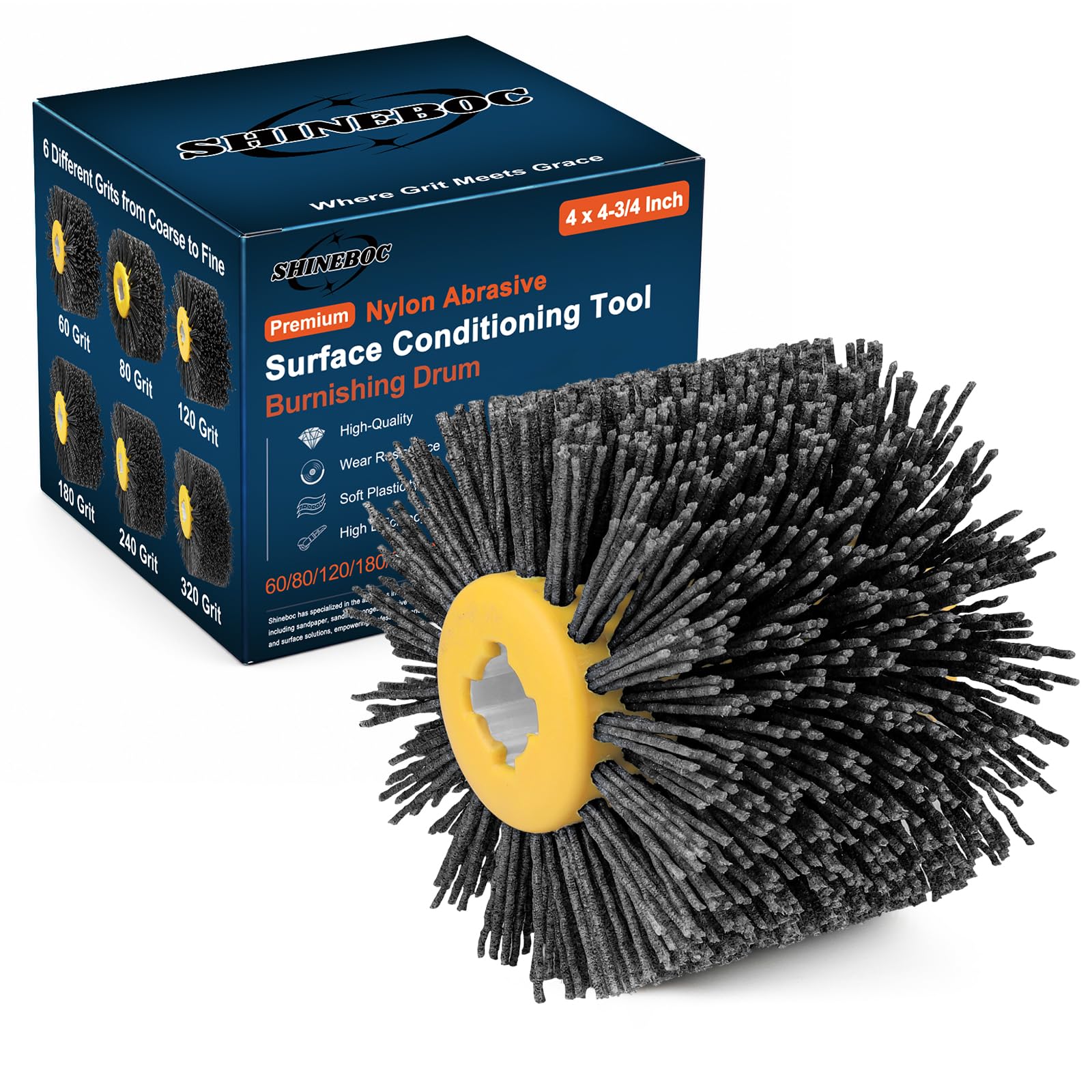 Shinboc 80 Grit Nylon Polishing Wheel - Fine Surface Conditioning -14