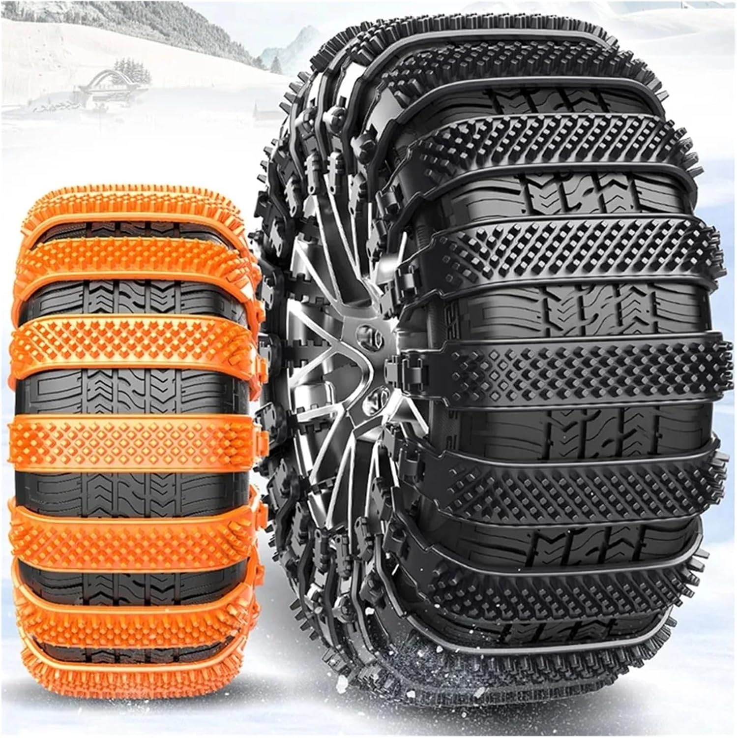 20pcs/set Car Tyres Slip Snow Chain Easily Mount Winter Security Chain Portable SUV Trucks ATV Lightweight(20pcs black)