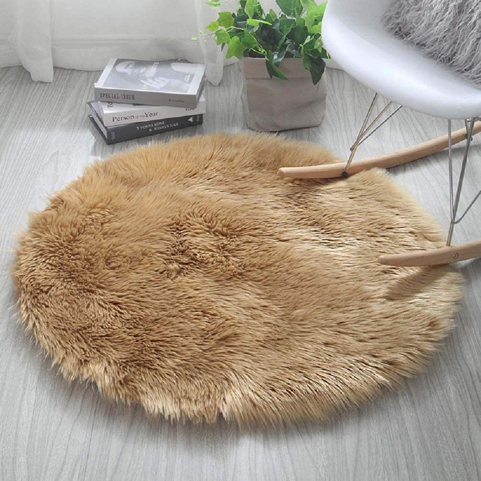 Dywaniki z owczej skóry 35x35 cali, supermiękkie, puszyste, do salonu, pokoju w akademiku, dekoracja domu, dywan antypoślizgowy, futrzany pokrowiec na krzesło przy łóżku