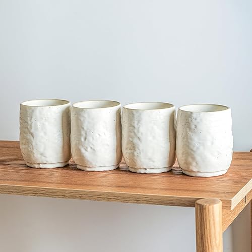 Miniatura 5 de SHOSAI - Vajilla de cerámica de 32 piezas, color blanco moteado