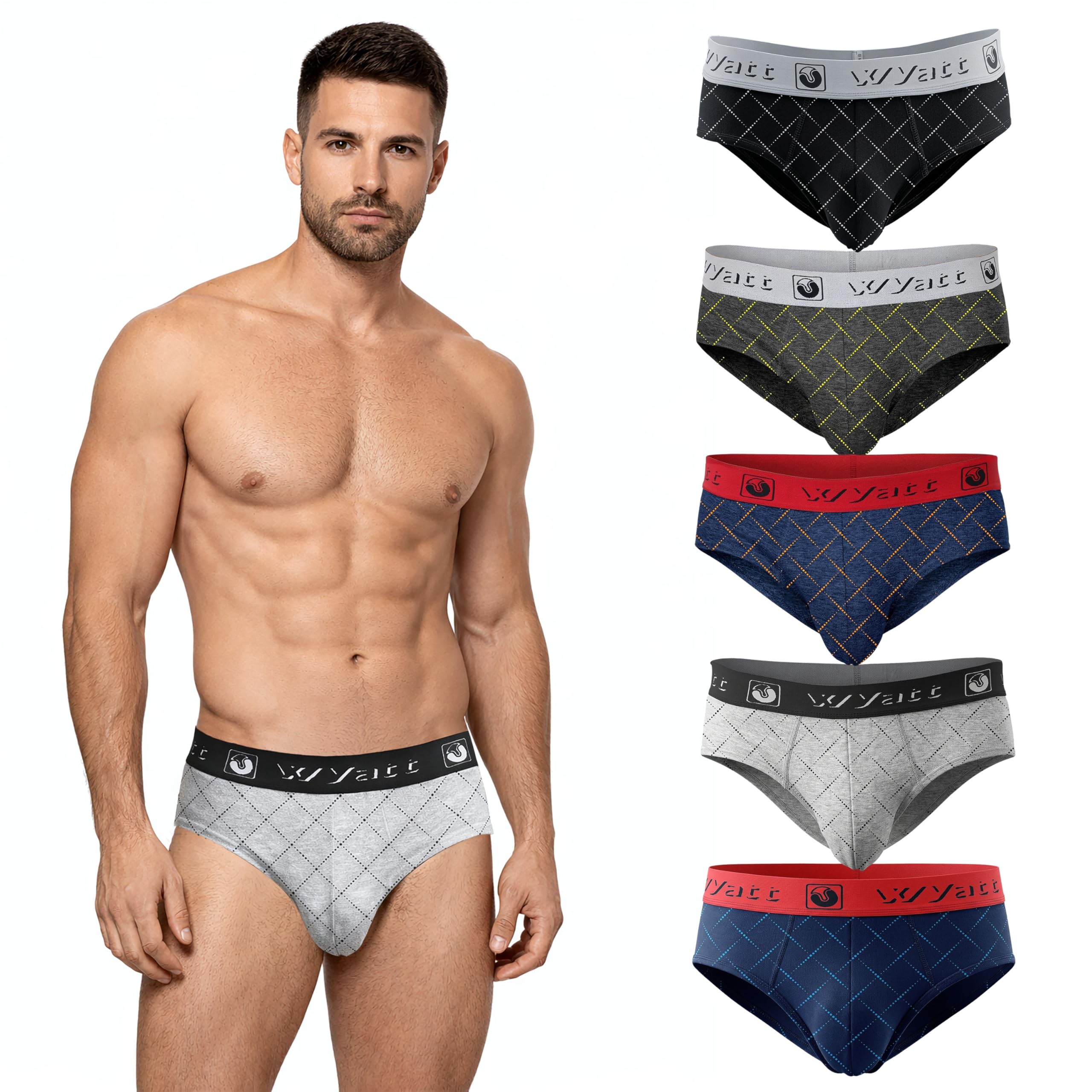 wyatt Mens Regular Multicolor Printed Brief(Pack of 6)-picture-34