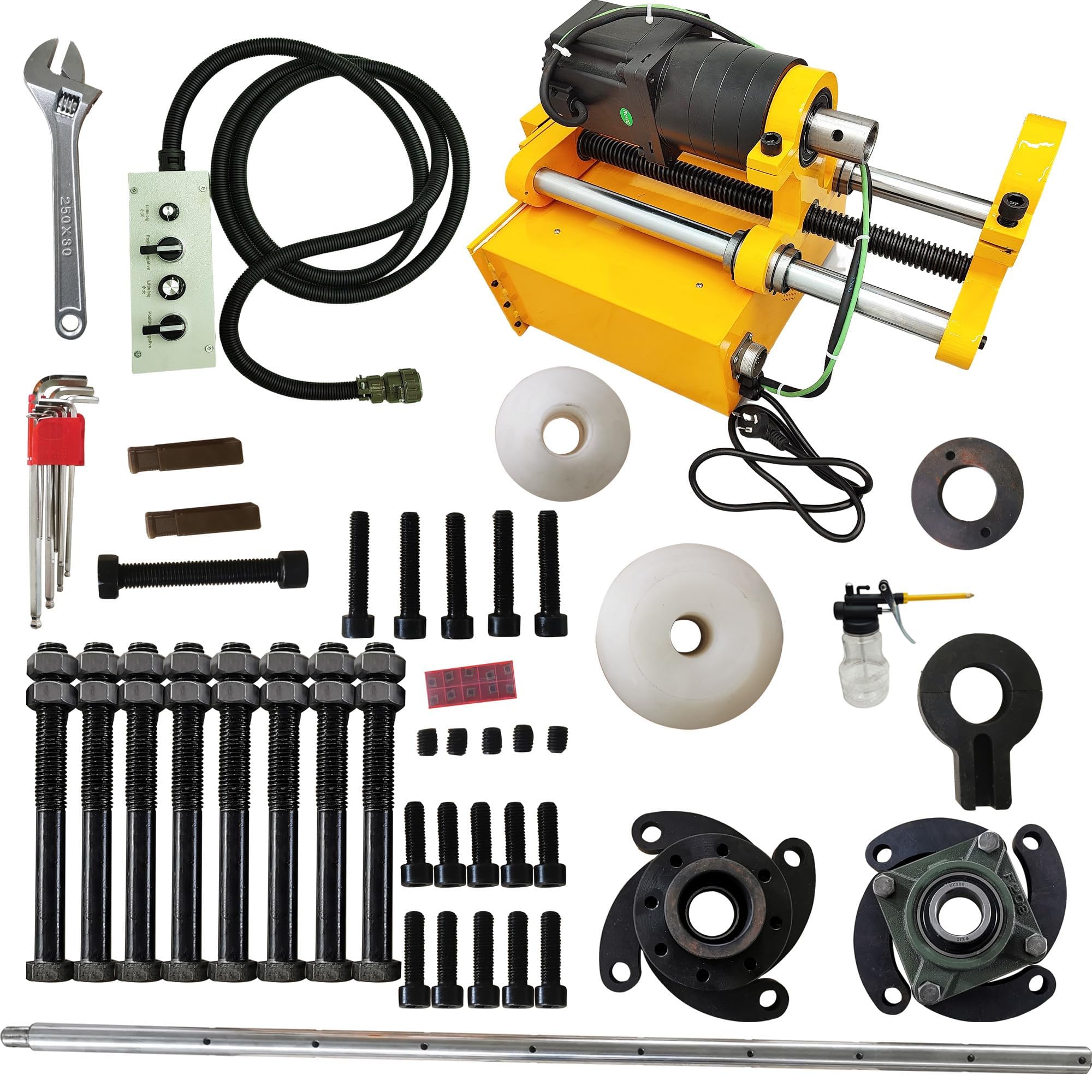 BREVELTION Portable Line Boring Machine, 55-260MM/2.17-10.24inch Hole Diameter, Engineering Mechanical Hole Drilling Tool with 4.9ft Boring Bar and