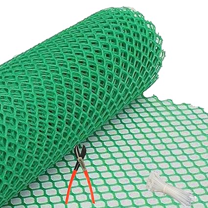 RED WIND Garden Fencing Net/Bird net PVC Virgin HDPE 1 Year Guarantee (6feet Height/15feet Length) UV Stabilized Heavy 800GSM Anti Bird Net Green Color with Free 1 Cutter,100 PVC Tags Model NO:55