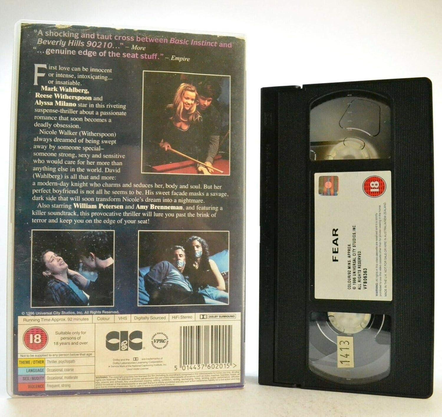 Amazon Co Jp Fear Vhs Mark Wahlberg Reese Witherspoon William Petersen Amy Brenneman Alyssa Milano Christopher Gray Tracy Fraim Gary Riley Jason Kristofer Jed Rees Todd Caldecott Gerry Bean Thomas Kloss James Foley