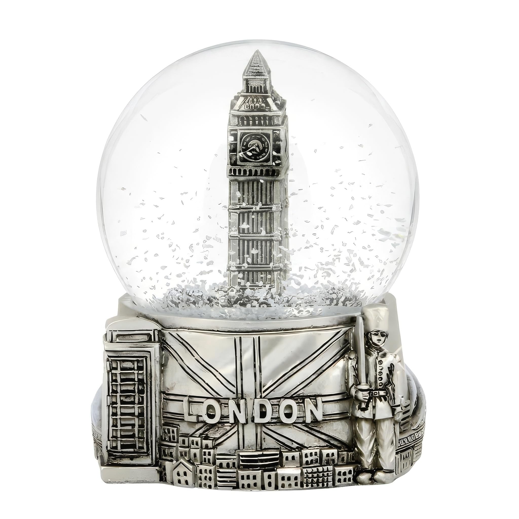 City-Souvenirs Silver London Snow Globe 2.5 Inches Tall