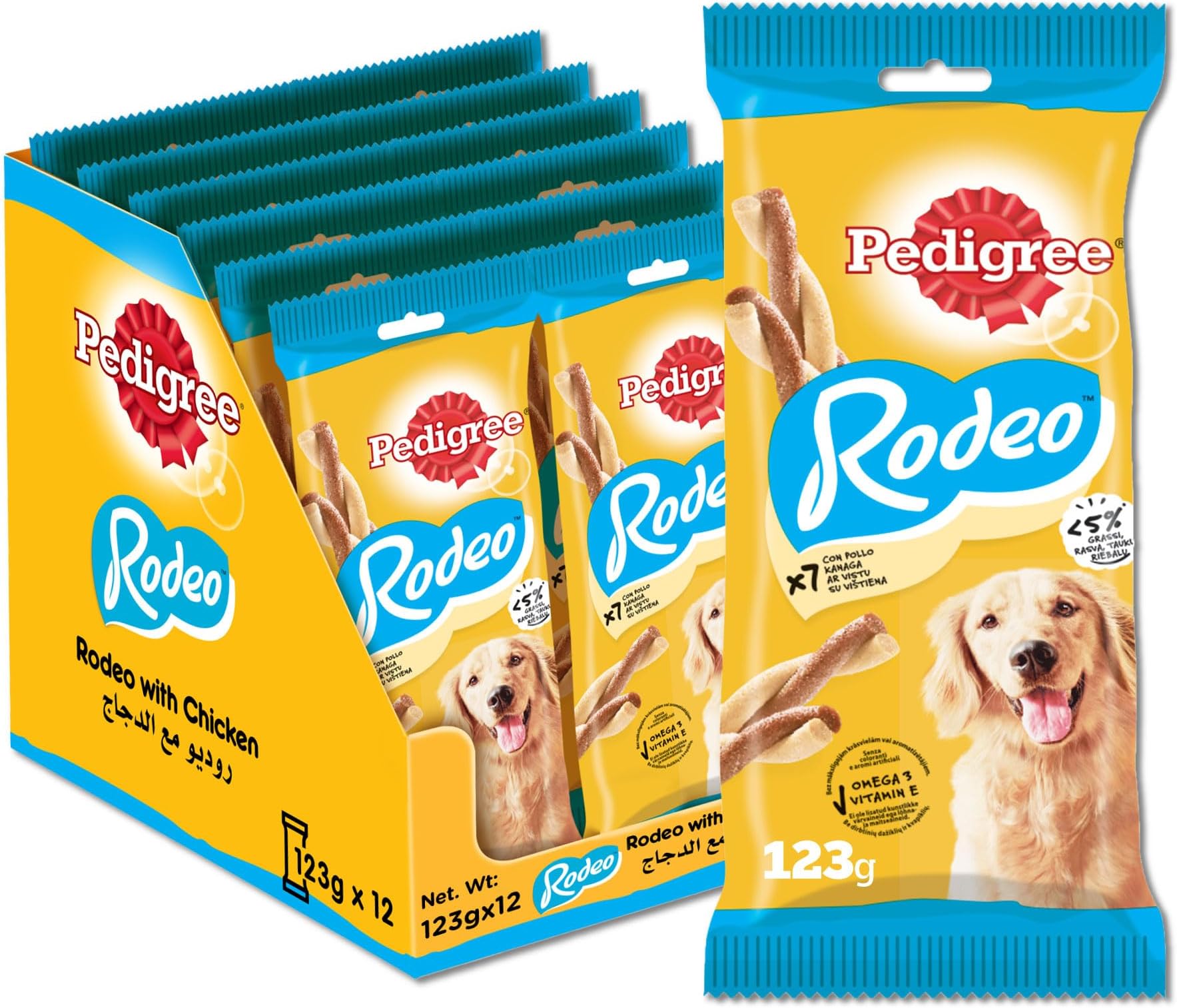 Dog Treats, Rodeo Dog Treat, Chicken Flavor Pack of 12x123g, Bowls of Goodness, Treats for Dogs Developed by Veterinarians