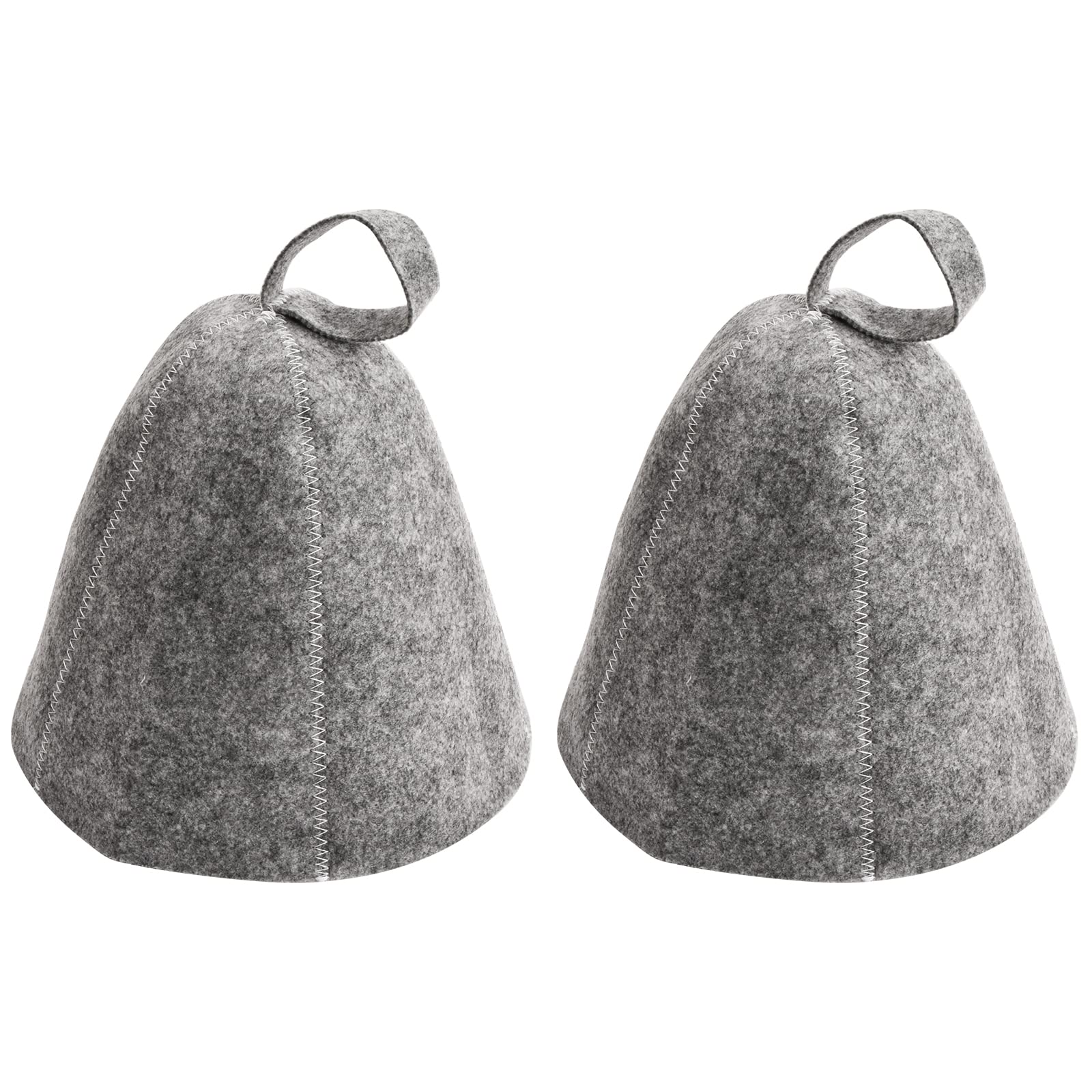 2 Pezzi Cappello Sauna in Feltro, Cuffia Sauna Anti-Calore, Cappelli da Sauna, Sauna Berretto per Uomo e Donna, Accessorio Cappello Sauna per Bagno Protezione (Grigio)