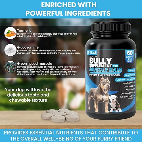 Miniatura 6 de Ganador de peso para perros  Suplemento para el crecimiento muscular de 100 unidades  Suplemento de crecimiento muscular para perros, cachorros y