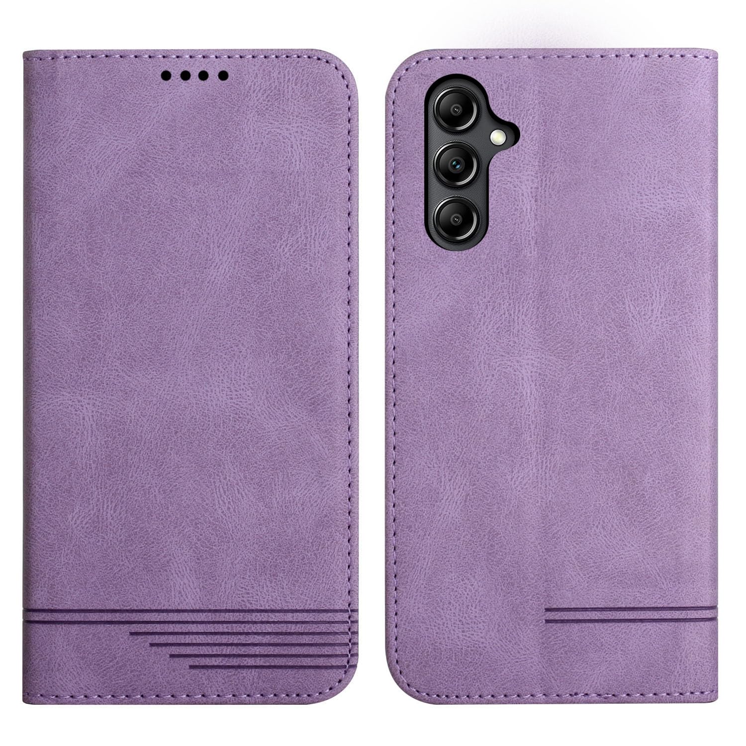 Etui na telefon komórkowy Samsung Galaxy A35 ze skóry PU, portfel, etui ochronne Samsung Galaxy A35, etui z funkcją stojaka, magnetyczne, z klapką, fioletowe