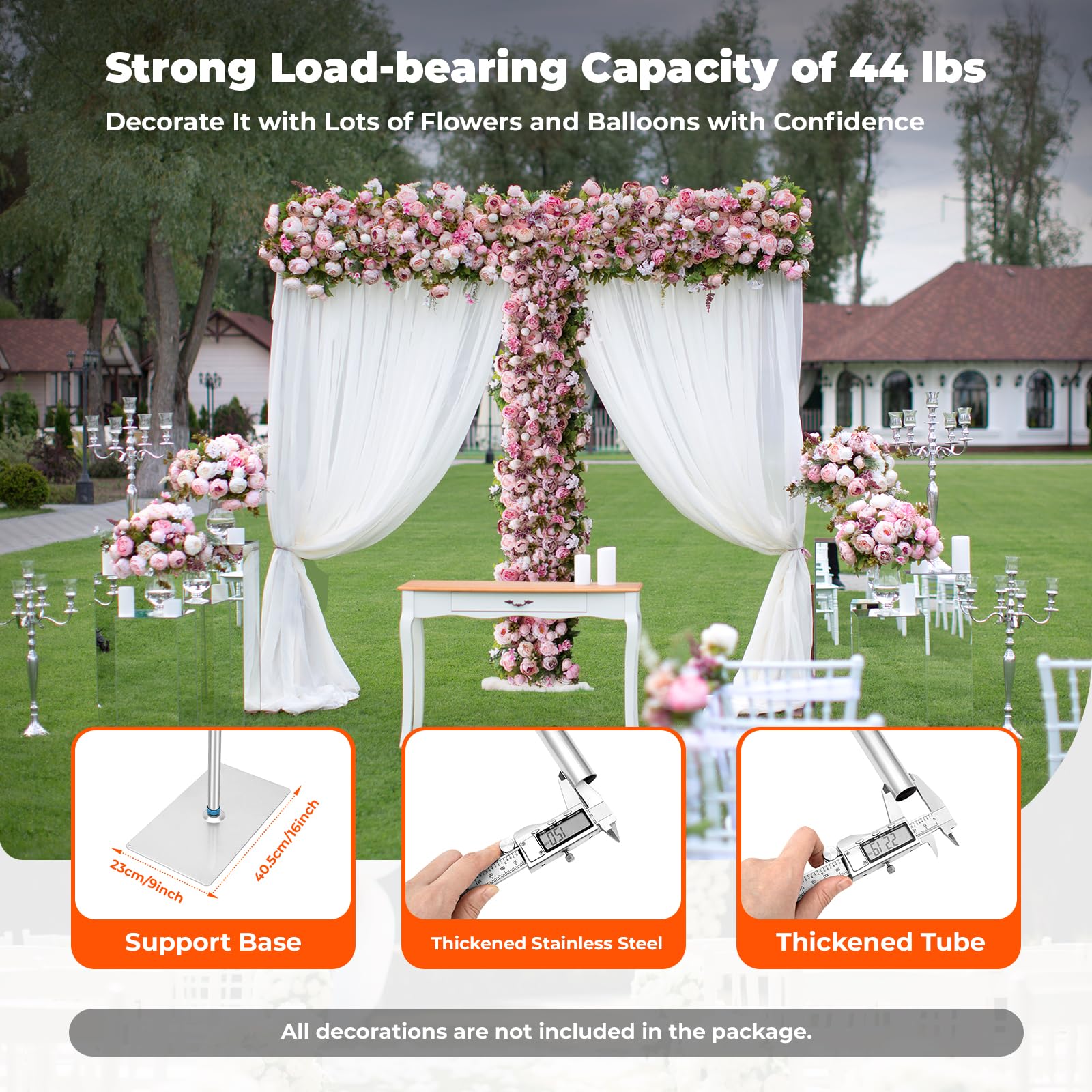 10x20ft Backdrop Stand Pipe Kit, Curtain Frame Professional Background  Support Telescopic Stainless Steel Wall Shelf Photo Stand Kits for Wedding 