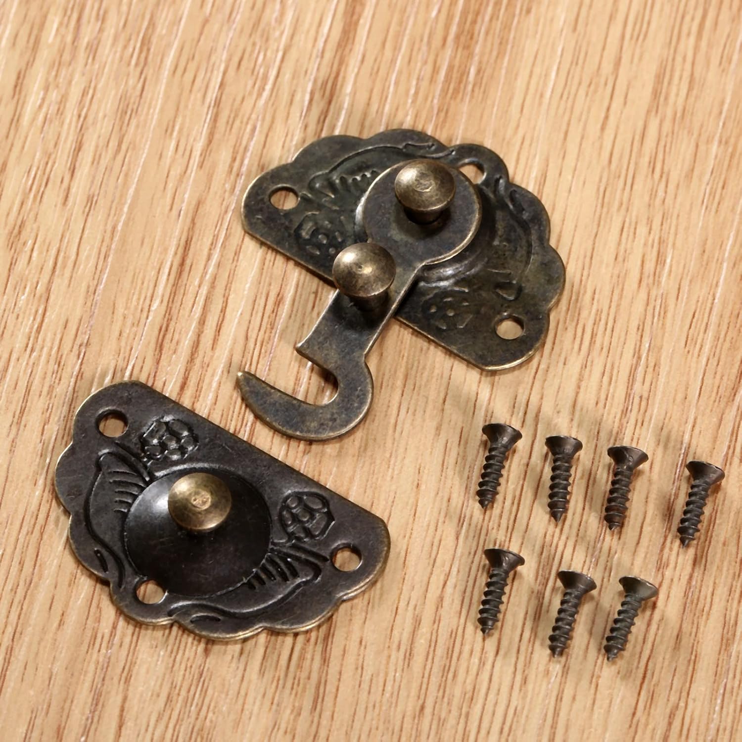 1pc Antique Bronze Box Latch Hasp Furniture Hardware Decorative Latch Wooden Jewelry Box Hasp Pad Chest Lock