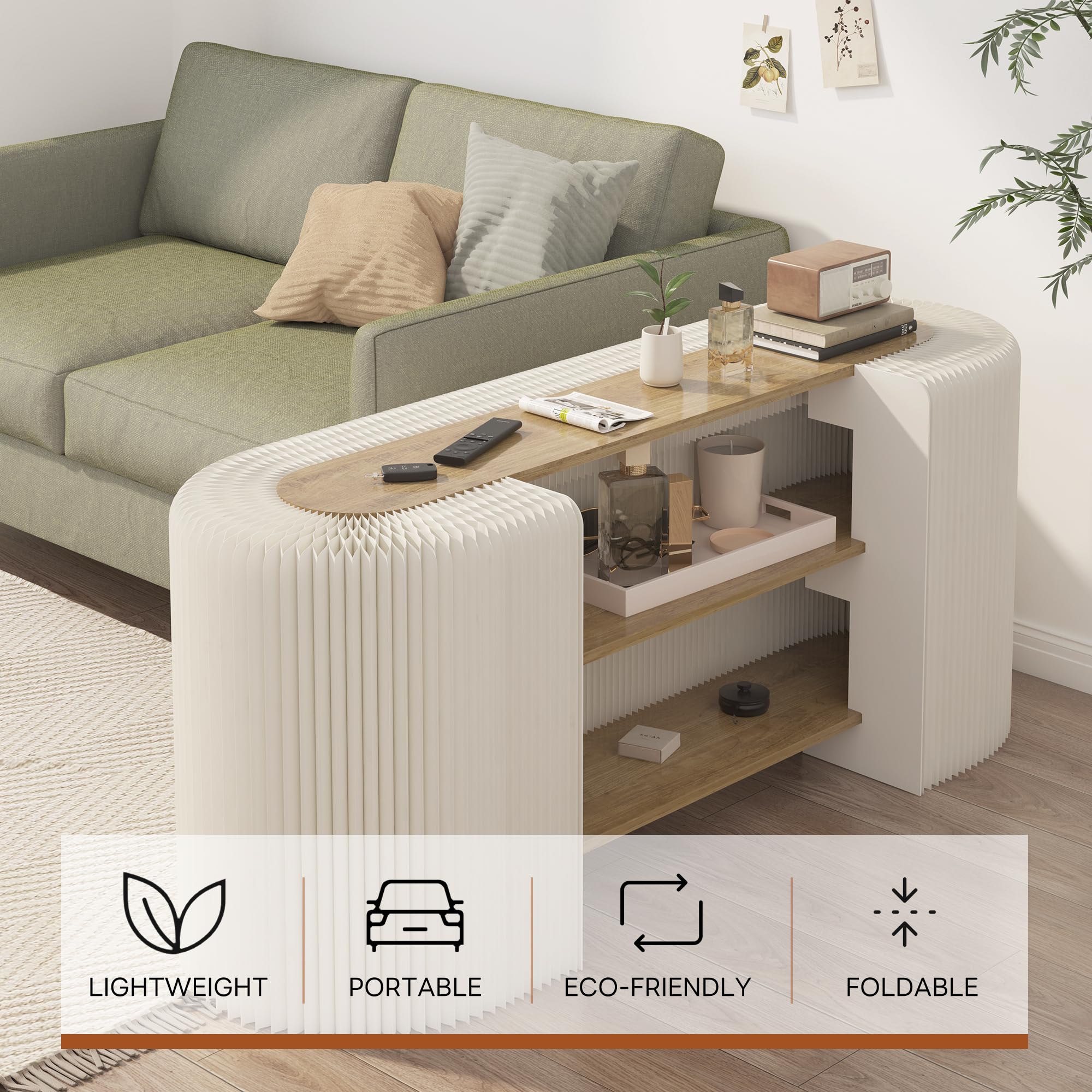Espositore pieghevole in carta kraft per uso multifunzionale in uffici, sale espositive, negozi e case, scrivania versatile per reception e archiviazione