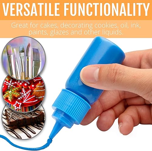 Miniatura 3 de Free Hand Writer Bottles  10 botellas pequeñas fáciles de apretar  5 de cada una (1 y 2 onzas)  Cortadores de galletas, decoración de pasteles y