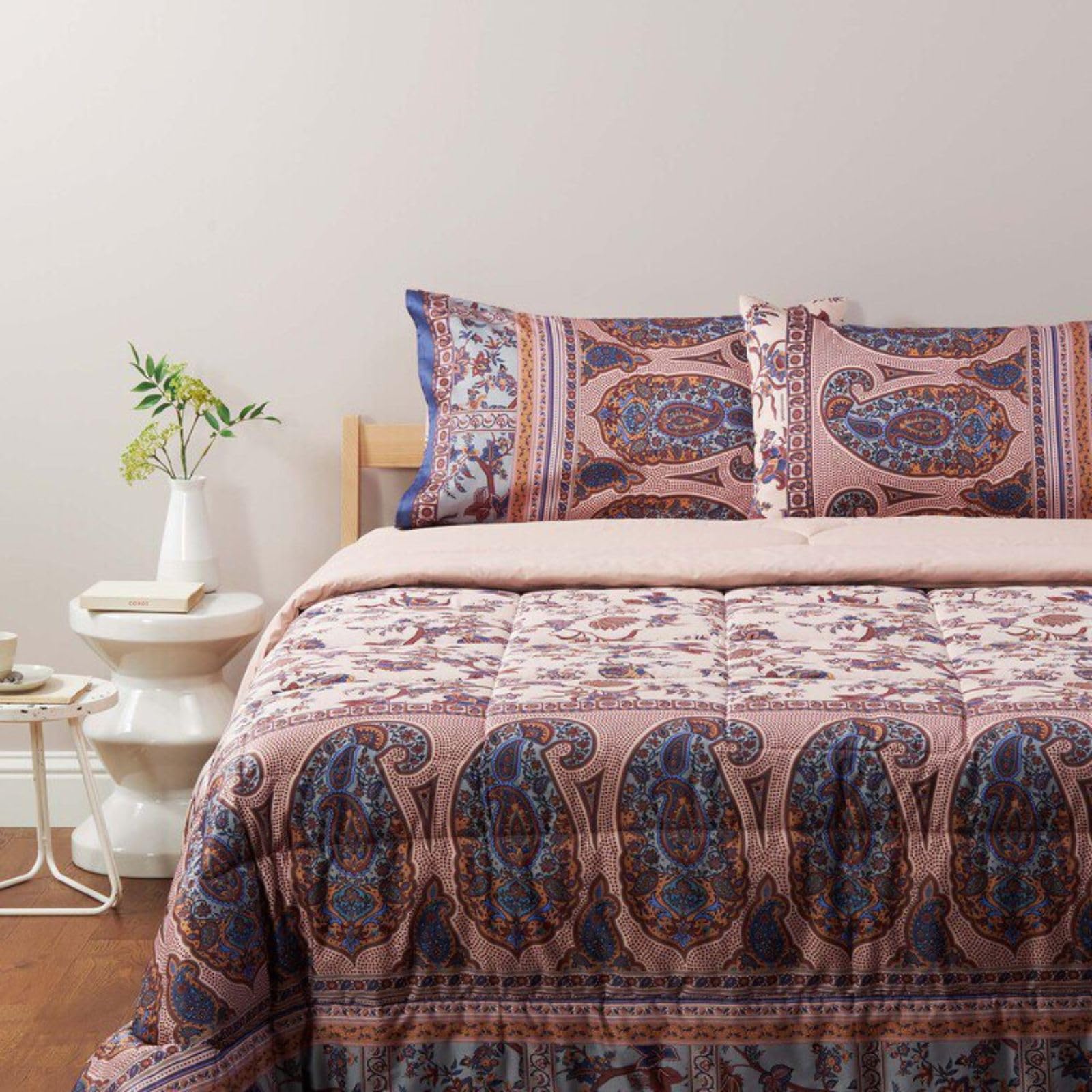 Bassetti trapunta matrimoniale invernale Piumone Granfoulard in Cotone made in Italy (Paisley Beibe)